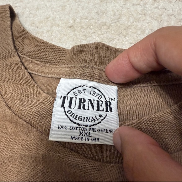 Vintage Turner Originals Wolf Nature t-shirt brown graphic XXL Tee 90's - Picture 3 of 6